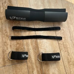 RitFit Barbell Squat Pad and gym ankle straps